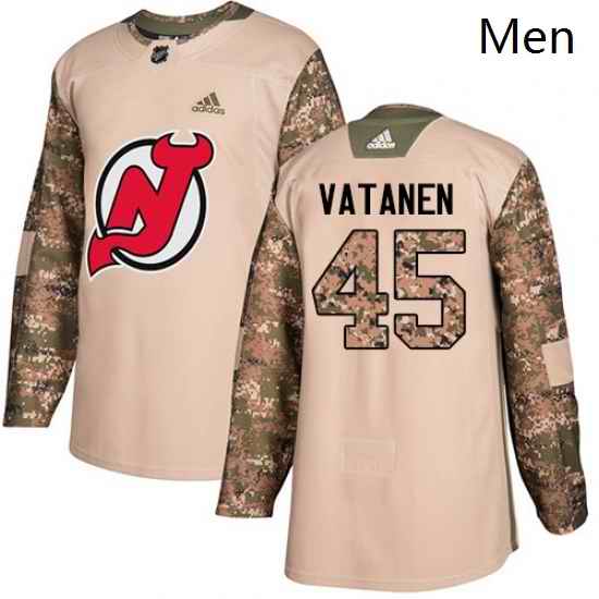 Mens Adidas New Jersey Devils 45 Sami Vatanen Authentic Camo Veterans Day Practice NHL Jersey